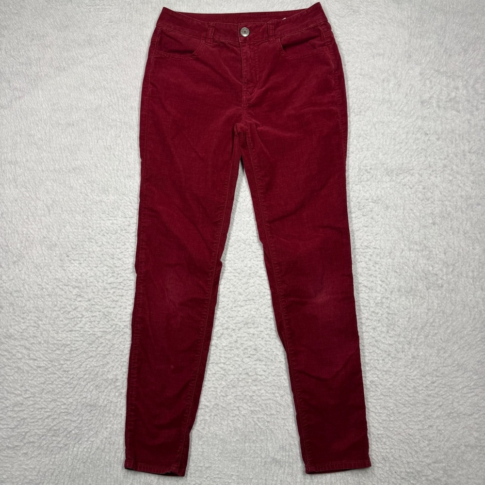 American Eagle Corduroy Straight Jeans Red Stretch Women's Size 2 Short 27x26